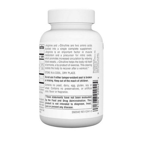 Source Naturals, L-Arginine L-Citrulline Complex, 1000 Mg, 60 Tabs Source Naturals