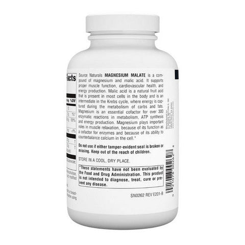 Source Naturals, Magnesium Malate, 1250 mg, 180 Tabs Source Naturals