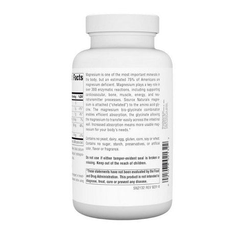 Source Naturals, Magnesium Bis-Glycinate, 120 tabs Source Naturals
