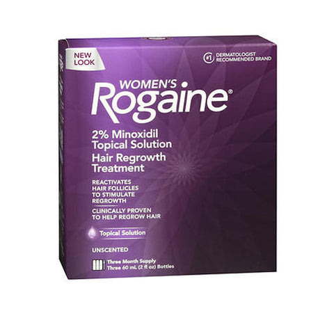 Rogaine, Women'S 2% Minoxidil Hair Regrowth Treatment Topical Solution Unscented, 6 Oz Rogaine