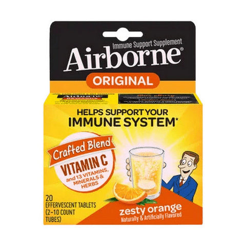 Airborne, Immune Support Effervescent Tablets Zesty Orange, 10 Count Airborne